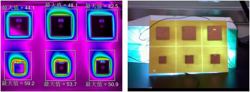 不同散热片的发热状况