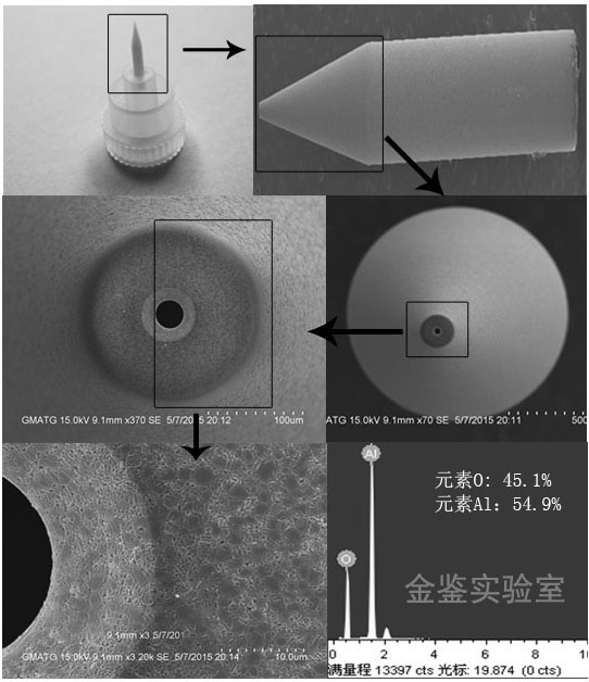 LED焊线瓷嘴形貌图及元素