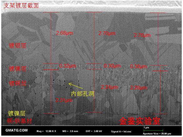 支架镀层截面分析