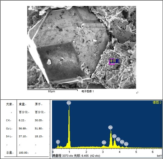 砂轮2断口测试位置2的SEM&EDS测试结果（扫描电镜SEM/能谱分析EDS）