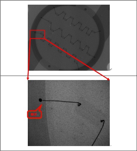 失效样品的内部结构情况（X射线透视机）
