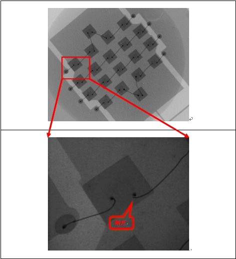 失效样品的内部结构情况（X射线透视机）