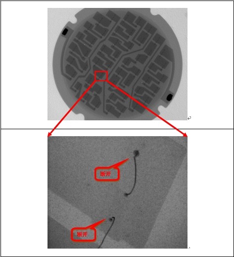 失效样品的内部结构情况（X射线透视机）